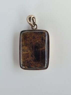 Vintage 925 Sterling Silver Tiger's Eye Matrix Designer Pendant